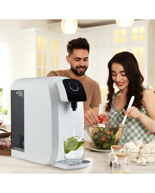 Countertop Reverse Osmosis Water Filter 5-Stage RO + PPC Water Filtration System with UV Light-White - White - Water