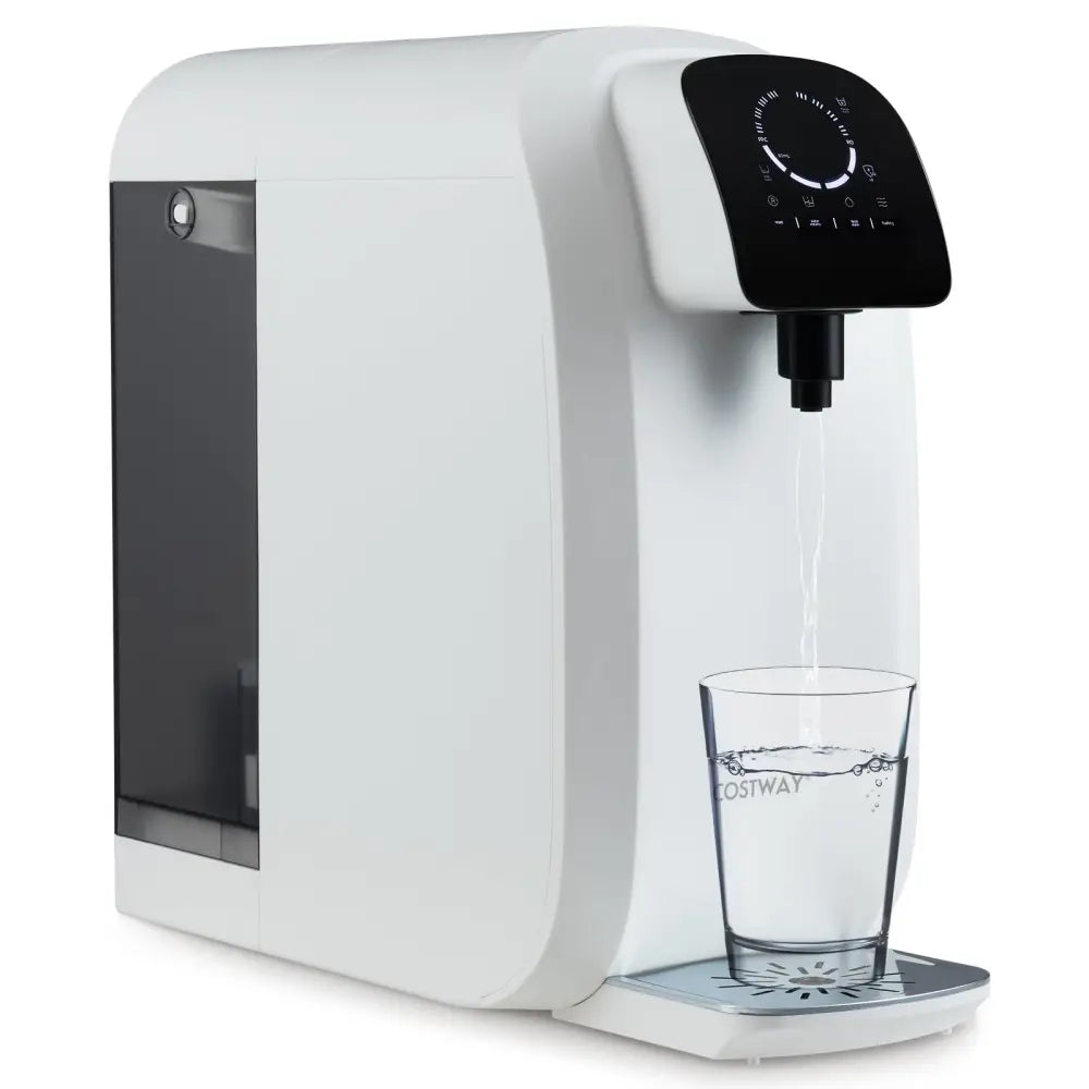 Countertop Reverse Osmosis Water Filter 5-Stage RO + PPC Water Filtration System with UV Light-White - White - Water