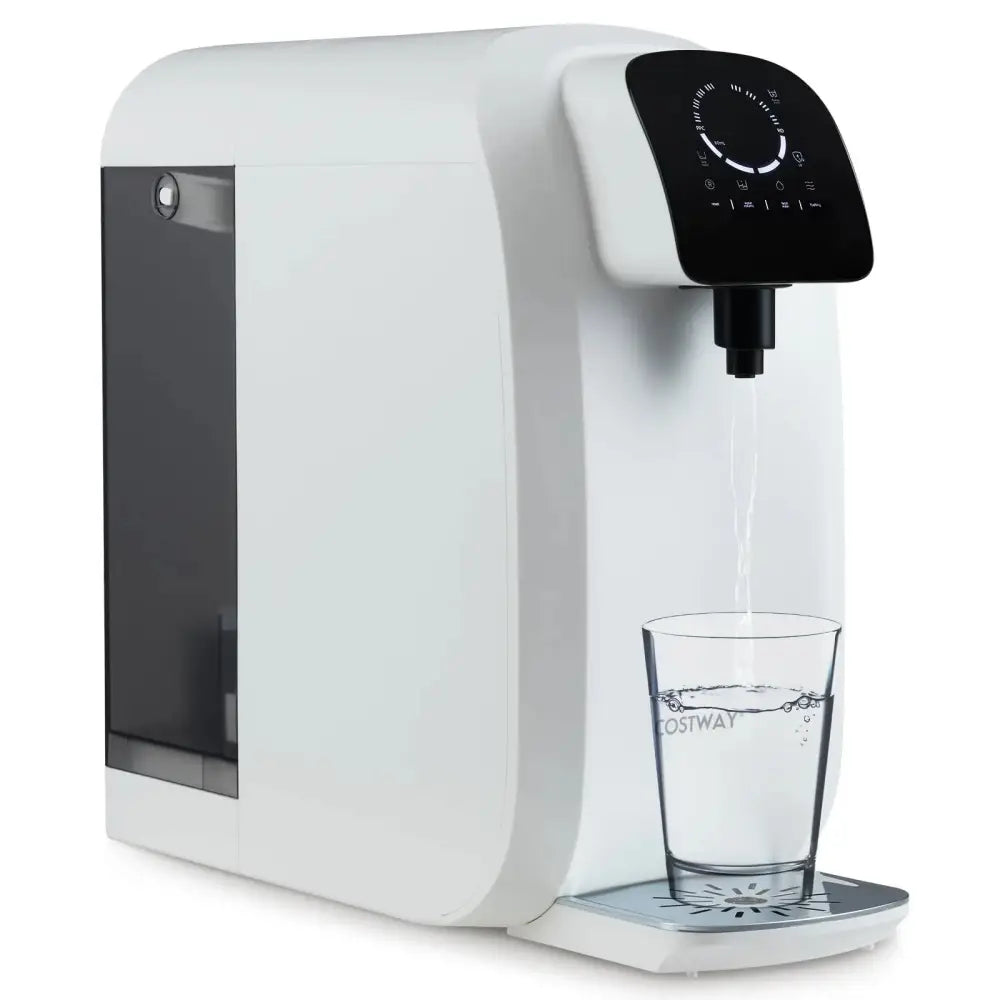 Countertop Reverse Osmosis Water Filter  5-Stage RO + PPC Water Filtration System with UV Light-White Costway