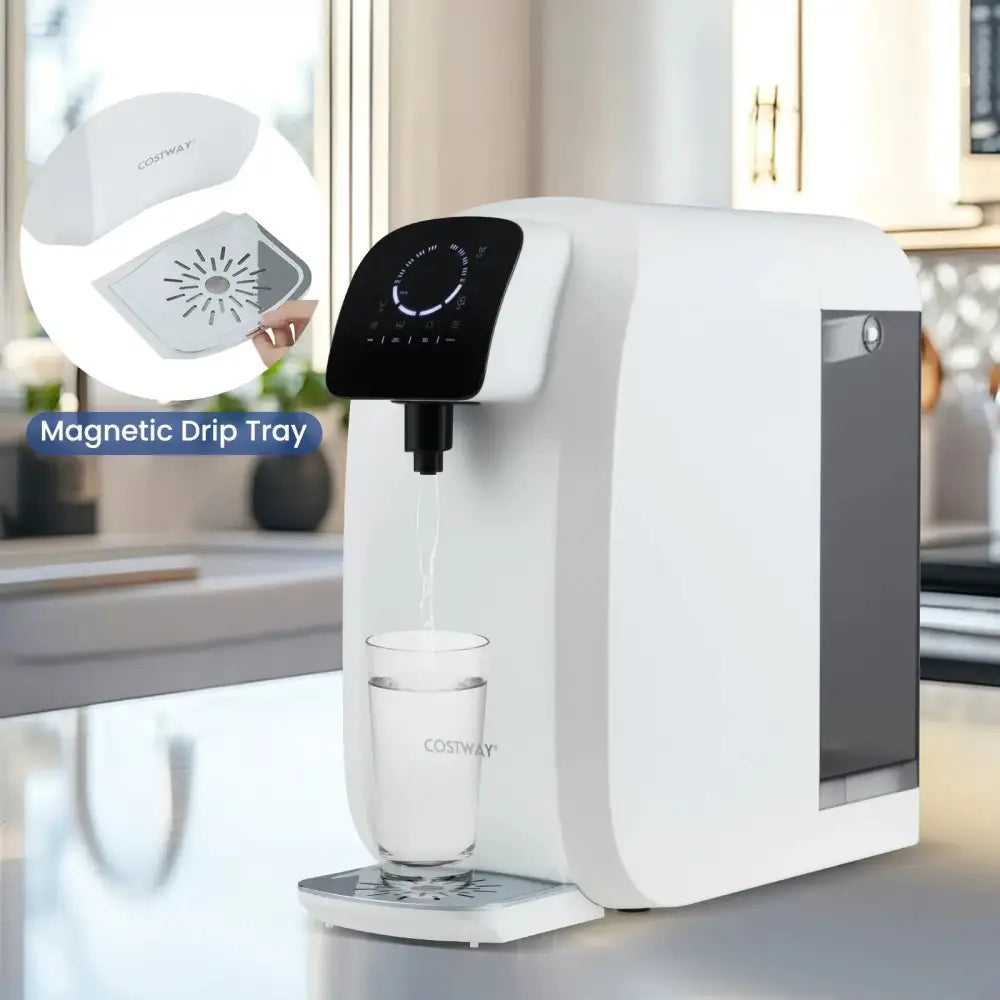 Countertop Reverse Osmosis Water Filter  5-Stage RO + PPC Water Filtration System with UV Light-White Costway