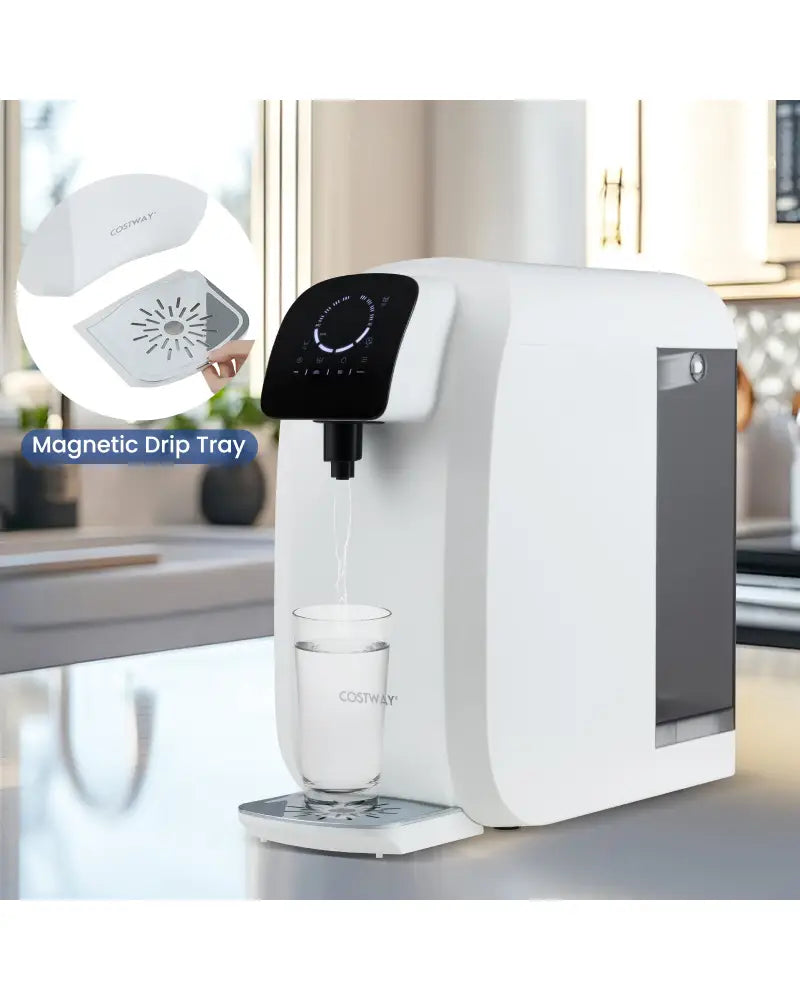 Countertop Reverse Osmosis Water Filter 5-Stage RO + PPC Water Filtration System with UV Light-White - White - Water