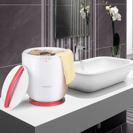 Countertop Towel Warmer Bucket with Auto Shut Off-Pink Costway