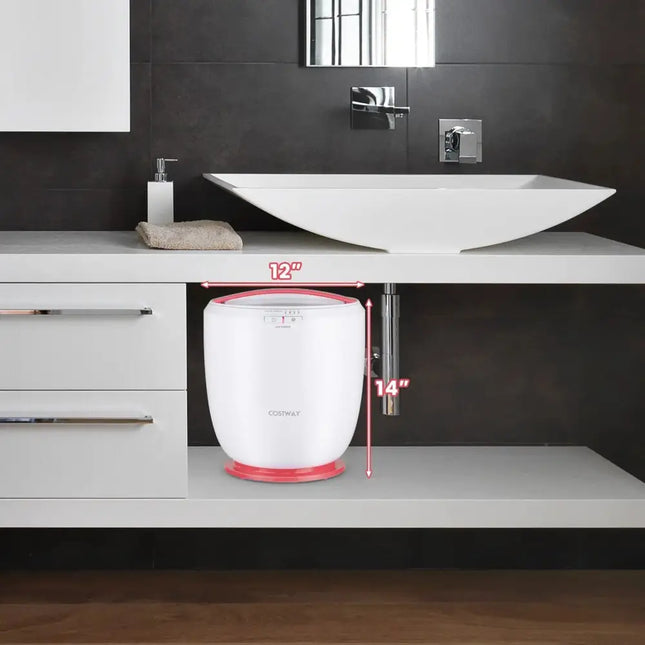 Countertop Towel Warmer Bucket with Auto Shut Off-Pink Costway