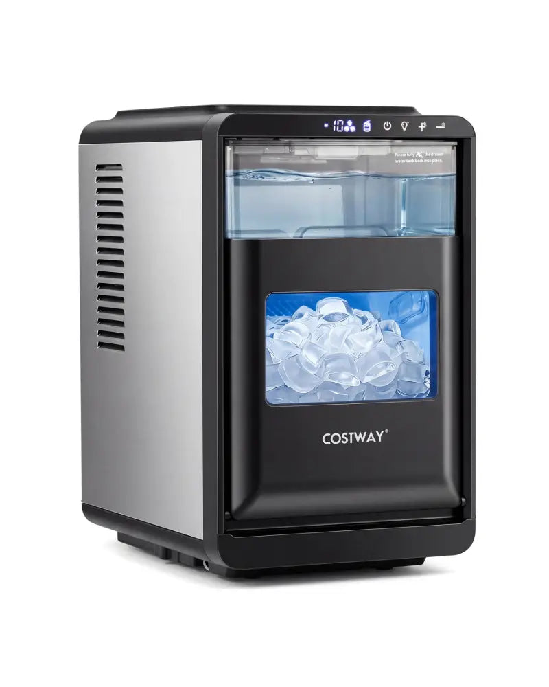 Crescent Ice Maker Countertop 26 Lbs/24H Ice Machine with 16 Crescent Cubes-Black - Black - Ice Makers