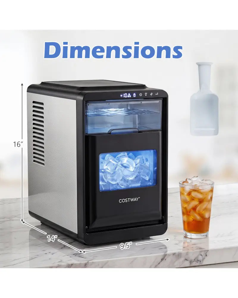 Crescent Ice Maker Countertop 26 Lbs/24H Ice Machine with 16 Crescent Cubes-Black - Black - Ice Makers