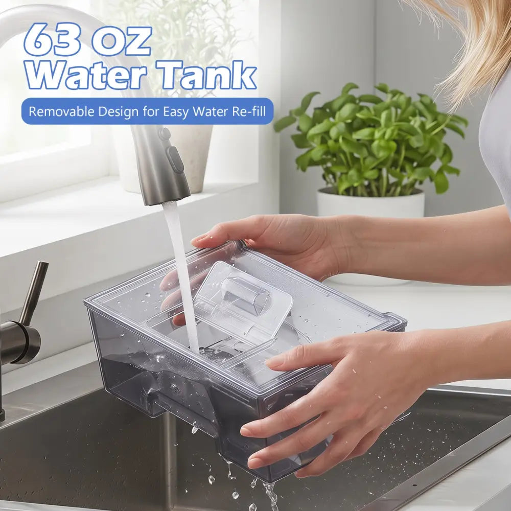 Crescent Ice Maker Countertop 26 Lbs/24H Ice Machine with 16 Crescent Cubes-Black - Black - Ice Makers