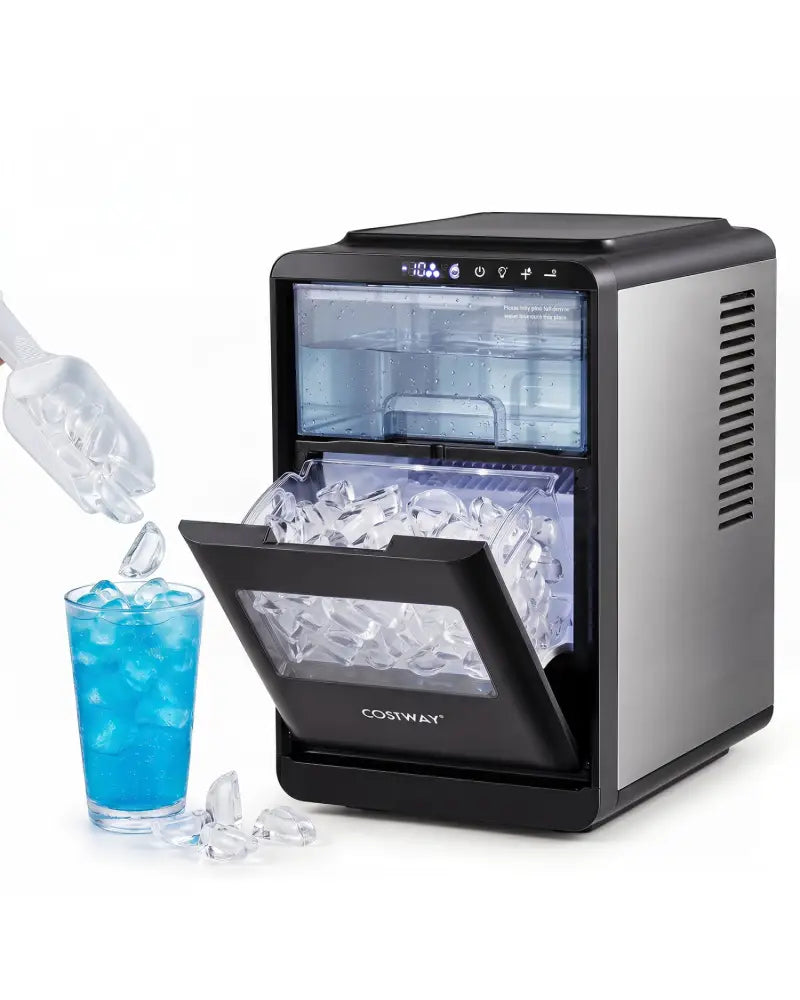 Crescent Ice Maker Countertop 26 Lbs/24H Ice Machine with 16 Crescent Cubes-Black - Black - Ice Makers