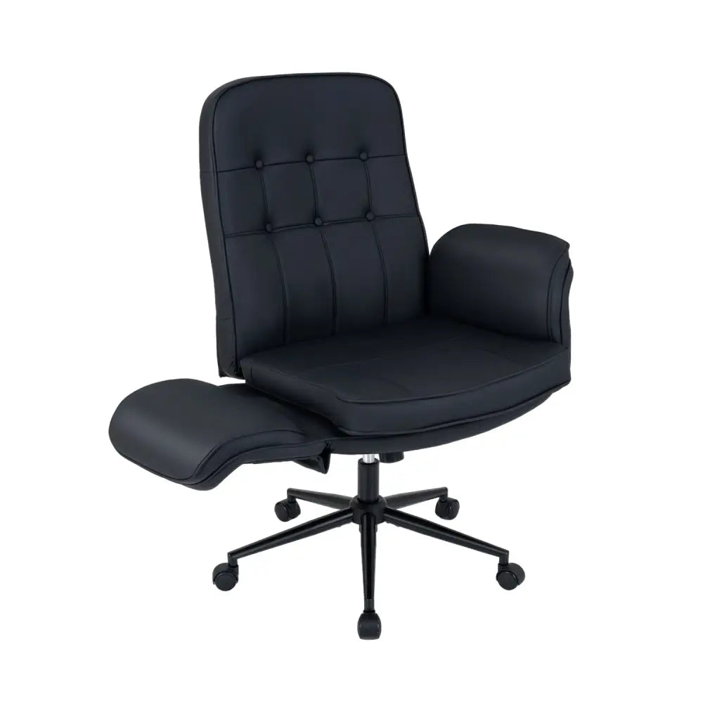 Criss Cross Chair Adjustable Swivel Vanity Chair with 5-Position Armrests-Black - Black - Leisure Chairs