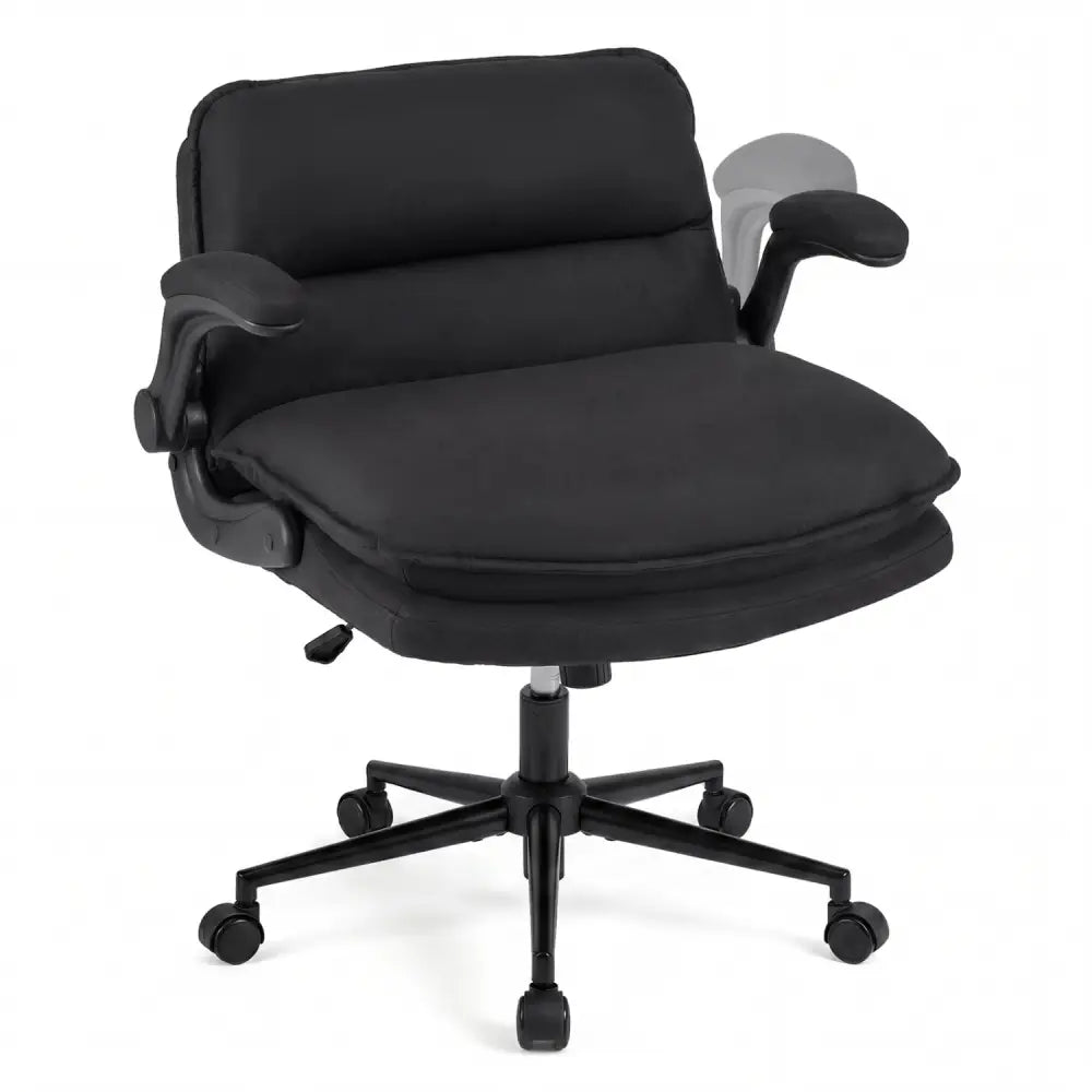Criss Cross Chair on Wheels with Flip-up Arms Adjustable Height-Gray - Gray - Ergonomic Chairs