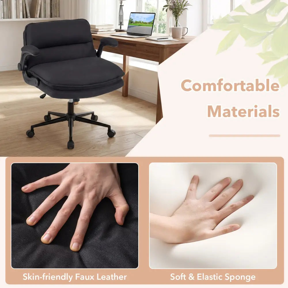 Criss Cross Chair on Wheels with Flip-up Arms Adjustable Height-Gray - Gray - Ergonomic Chairs