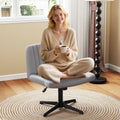 Criss Cross-Legged Swivel Desk Chair No Wheels-Gray - Gray - Armless Chairs