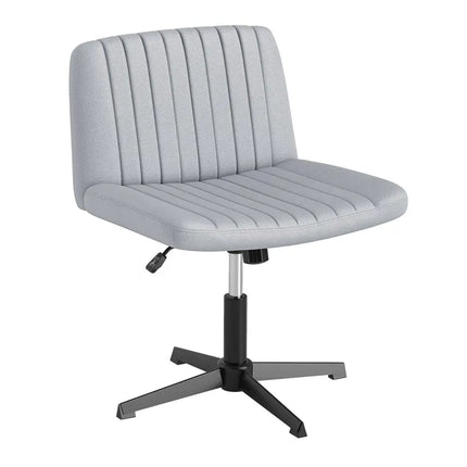 Criss Cross-Legged Swivel Desk Chair No Wheels-Gray - Gray - Armless Chairs