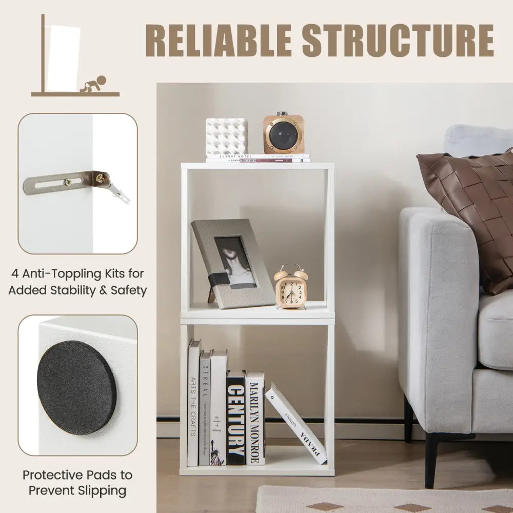 Cube Storage Organizer Set of 2-White - White - Bookcases