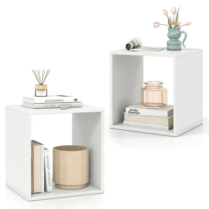 Cube Storage Organizer Set of 2-White - White - Bookcases