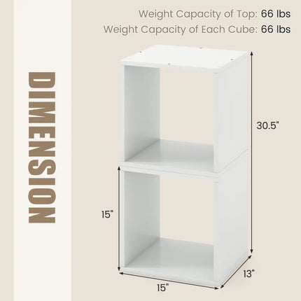 Cube Storage Organizer Set of 2-White - White - Bookcases