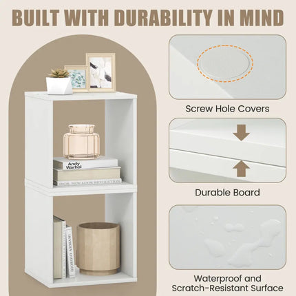 Cube Storage Organizer Set of 2-White - White - Bookcases