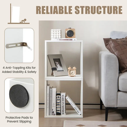 Cube Storage Organizer Set of 2-White - White - Bookcases