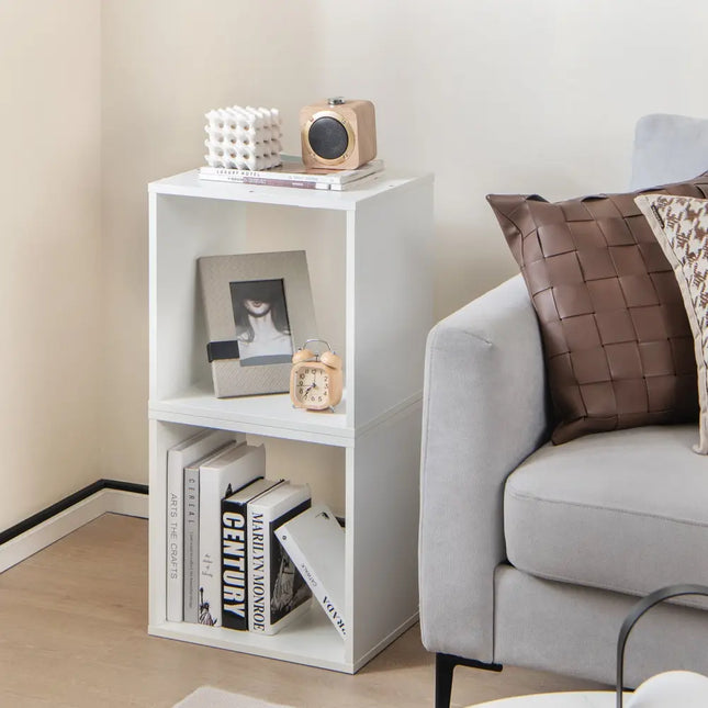 Cube Storage Organizer Set of 2-White - White - Bookcases