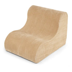 Curved Lazy Floor Sofa with Machine-washable Cover for Adults-Beige - Beige - Sofas & Loveseats