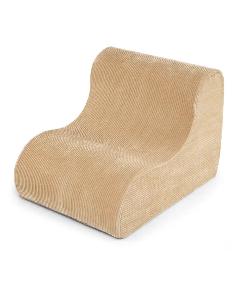 Curved Lazy Floor Sofa with Machine-washable Cover for Adults-Beige - Beige - Sofas & Loveseats
