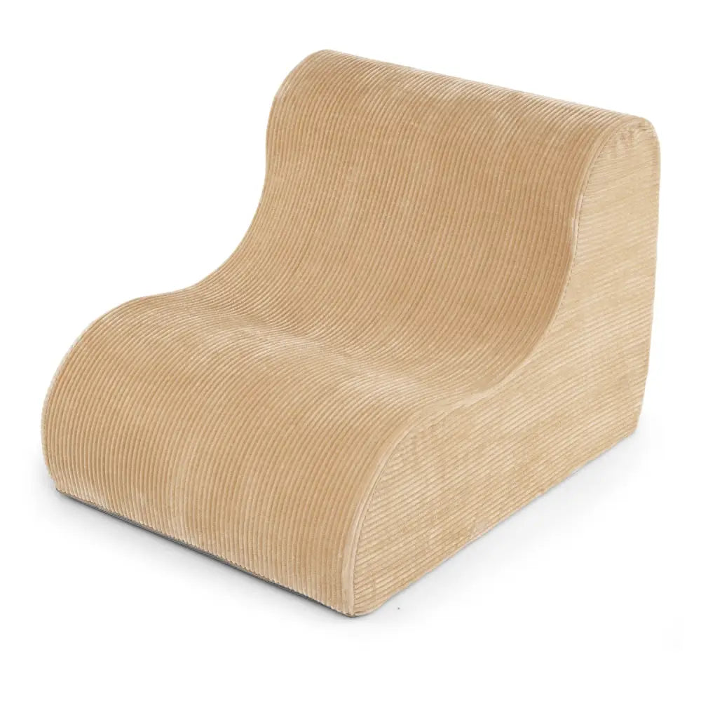 Curved Lazy Floor Sofa with Machine-washable Cover for Adults-Beige - Beige - Sofas & Loveseats