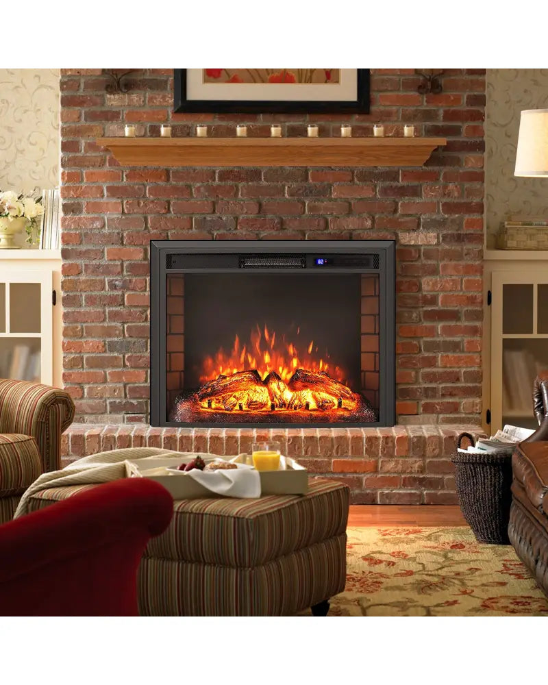 Curved Recessed Electric Fireplace Insert with Remote Control and Overheat Protection-26 Inch - Fireplaces