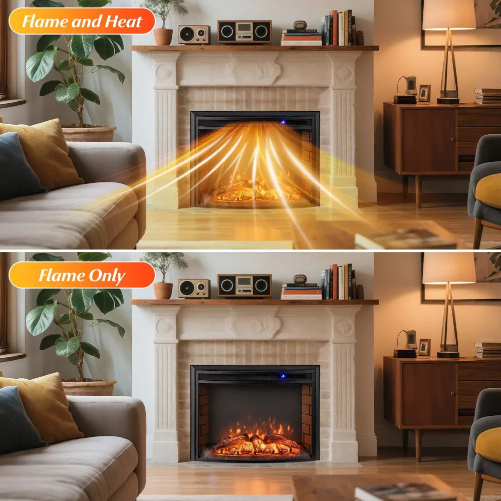 Curved Recessed Electric Fireplace Insert with Remote Control and Overheat Protection-26 Inch - Fireplaces