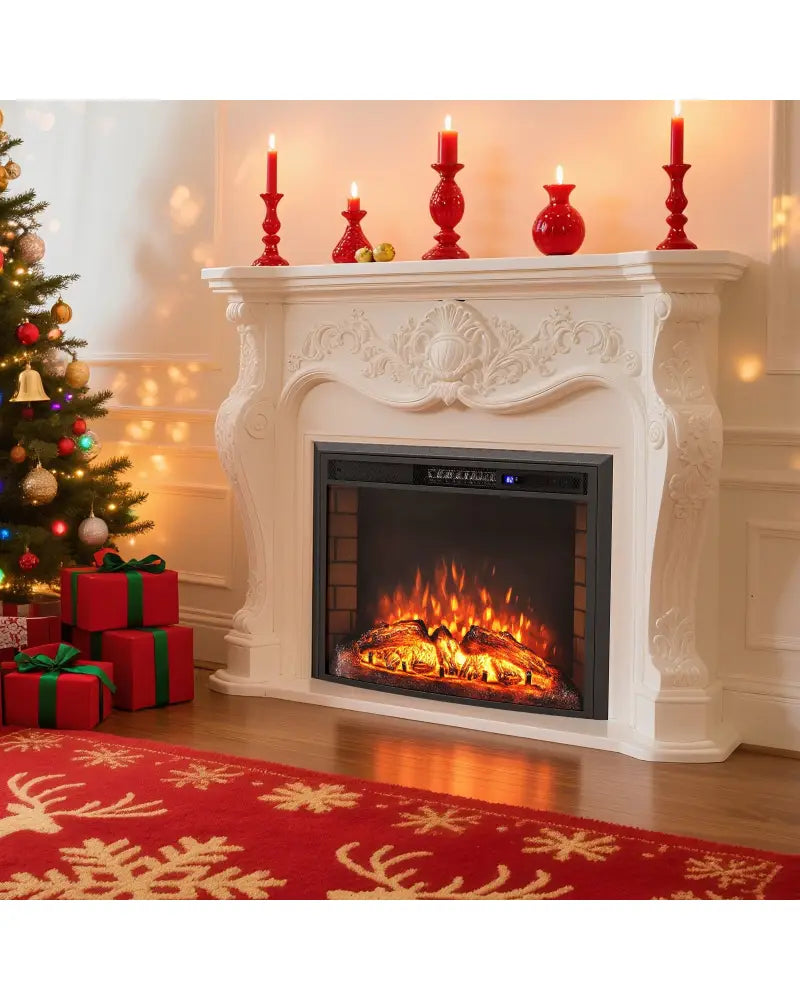 Curved Recessed Electric Fireplace Insert with Remote Control and Overheat Protection-26 Inch - Fireplaces