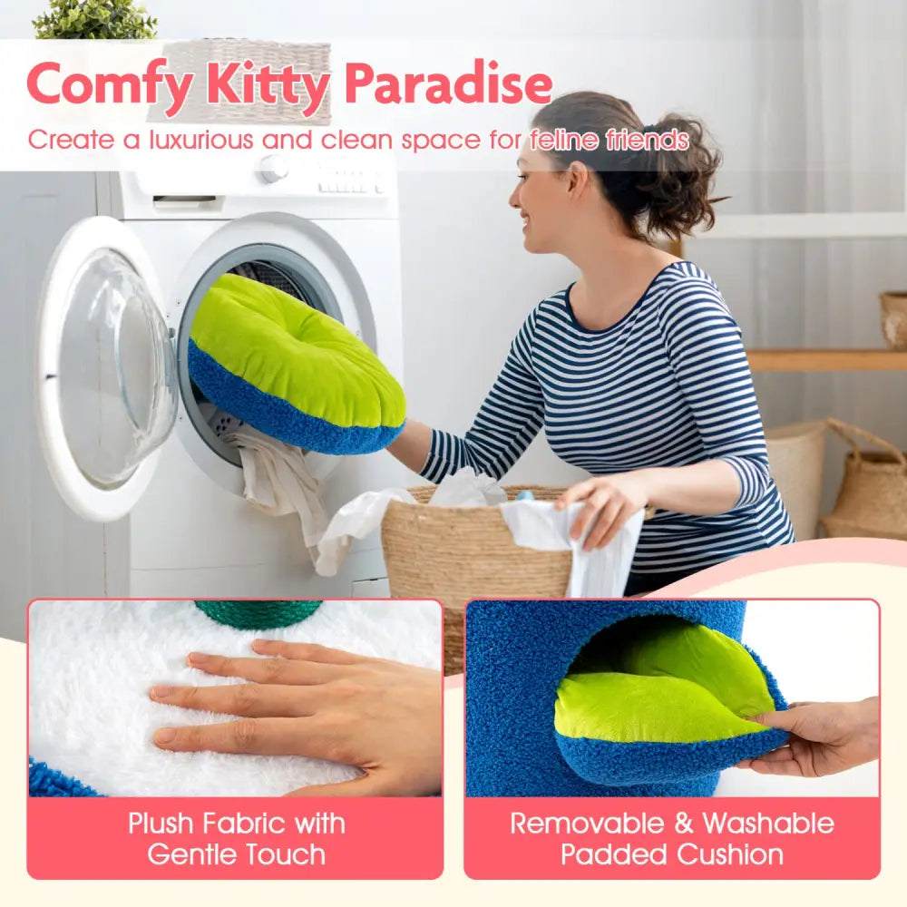 Cute Cat Tree with Flower Padded Perch for Indoor Cats-Red - Red - Cat Trees Condos & Scratchers