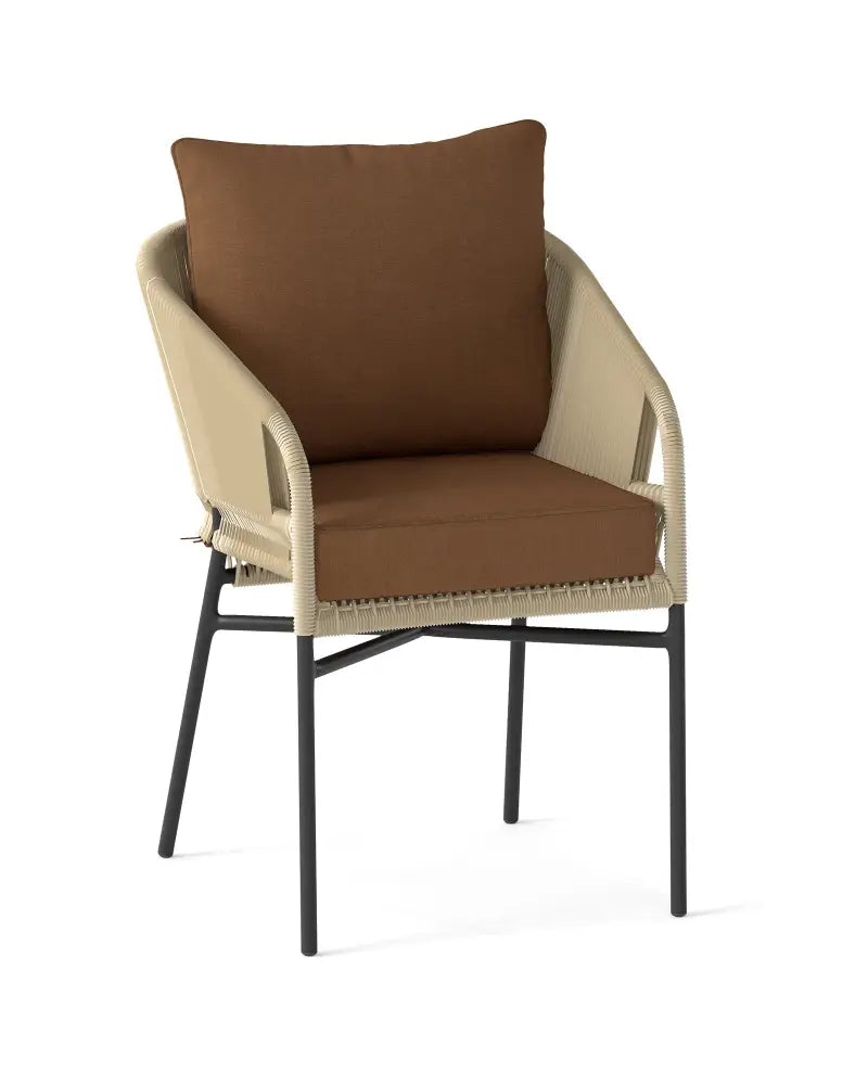 Deep Seat Chair Cushion Pads Set with Rope Belts for Indoor and Outdoor-Brown - Brown - Outdoor Furniture Accessories