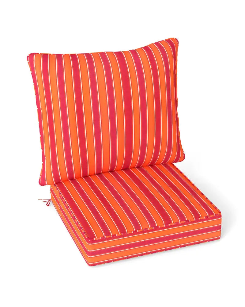 Deep Seat Chair Cushion Pads Set with Rope Belts for Indoor and Outdoor-Orange - Orange - Outdoor Furniture Accessories