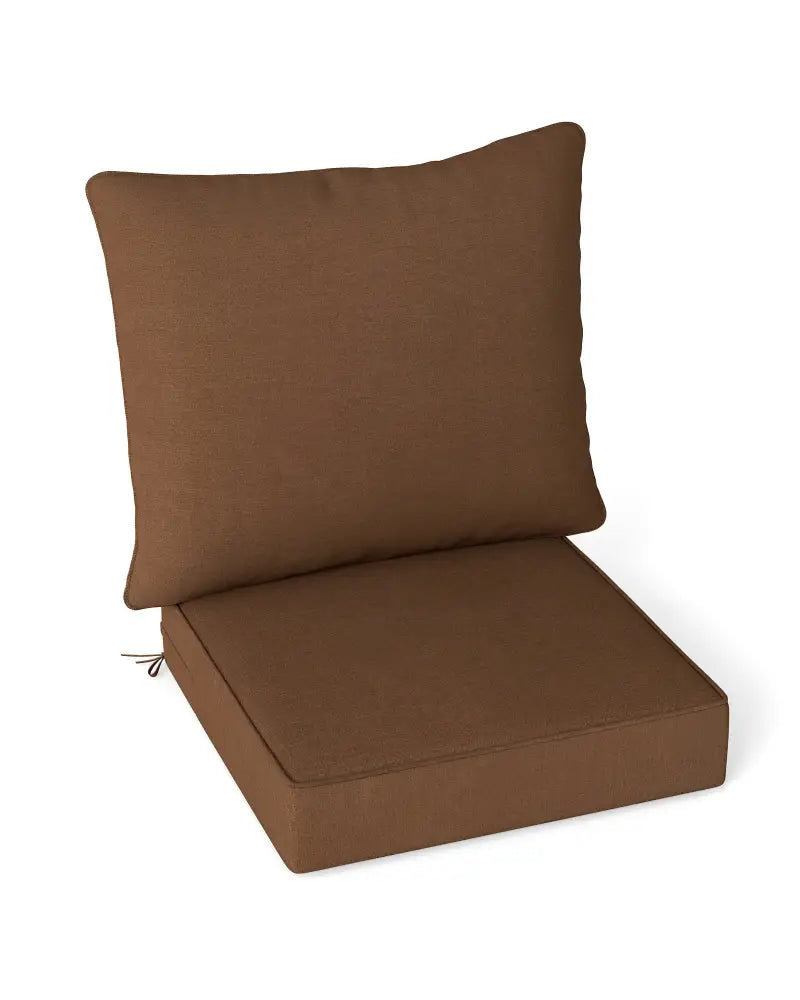 Deep Seat Chair Cushion Pads Set with Rope Belts for Indoor and Outdoor-Brown - Brown - Outdoor Furniture Accessories