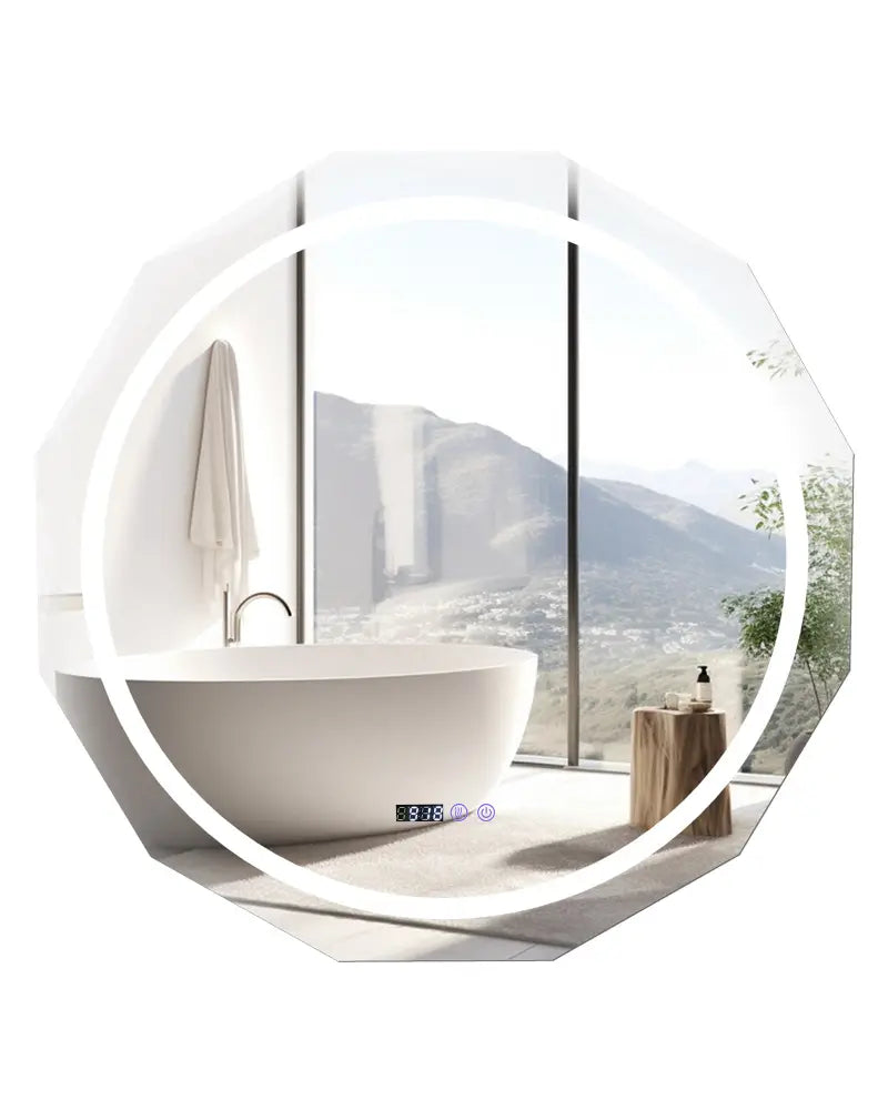 Defogging LED Bathroom Mirror with Stepless 3 Colors Temperature - White - Wall Mirrors