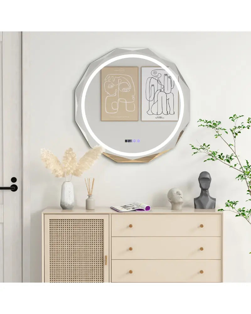 Defogging LED Bathroom Mirror with Stepless 3 Colors Temperature - White - Wall Mirrors