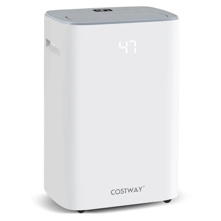 Dehumidifier with Auto Drain or Manual Drainage for Home Basement-White - White - Dehumidifiers