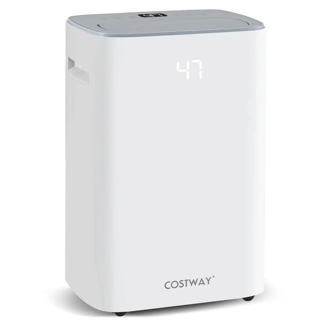 Dehumidifier with Auto Drain or Manual Drainage for Home Basement-White - White - Dehumidifiers