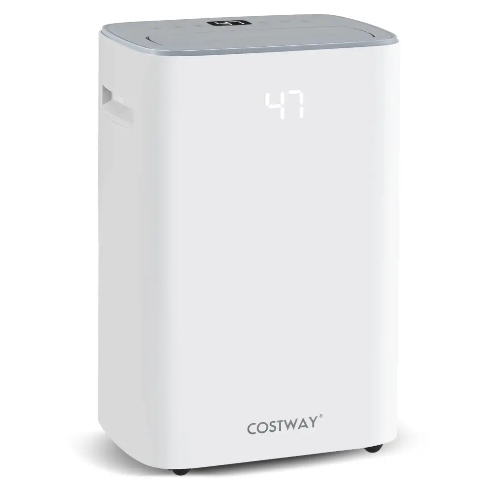 Dehumidifier with Auto Drain or Manual Drainage for Home Basement-White - White - Dehumidifiers
