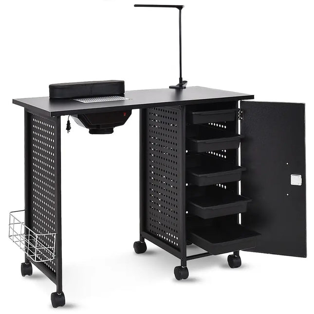 Deluxe Salon Steel Frame Manicure Table - Spa & Salon