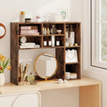 Desktop Bookshelf with 7 Open Cubbies and 3 Adjustable Shelves-Brown - Brown - Bookcases