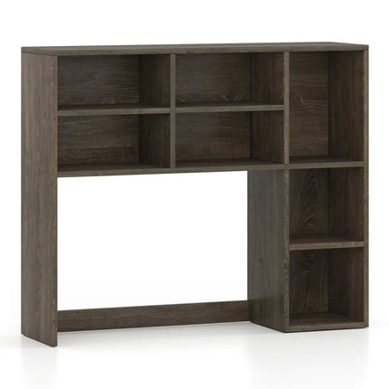 Desktop Bookshelf with 7 Open Cubbies and 3 Adjustable Shelves-Oak - Oak - Bookcases