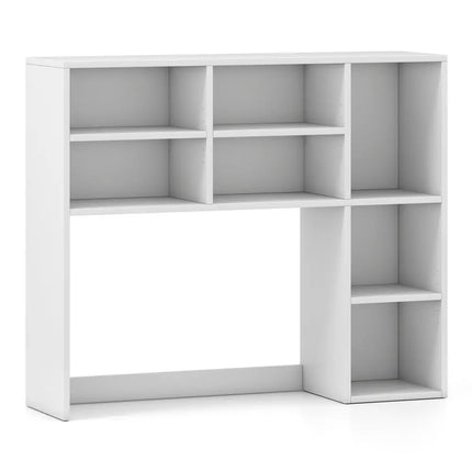 Desktop Bookshelf with 7 Open Cubbies and 3 Adjustable Shelves-White - White - Bookcases