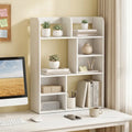 Desktop Display Rack with 8 Open Cubes for Home Office-White - White - Bookcases