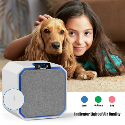 Desktop HEPA Air Purifier Home Air Cleaner with 2-in-1 Composite HEPA Filter Costway