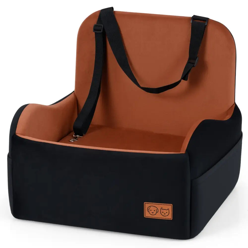 Detachable Dog Booster Car Seat Fits Front and Back Seat - Black & Red - Pets