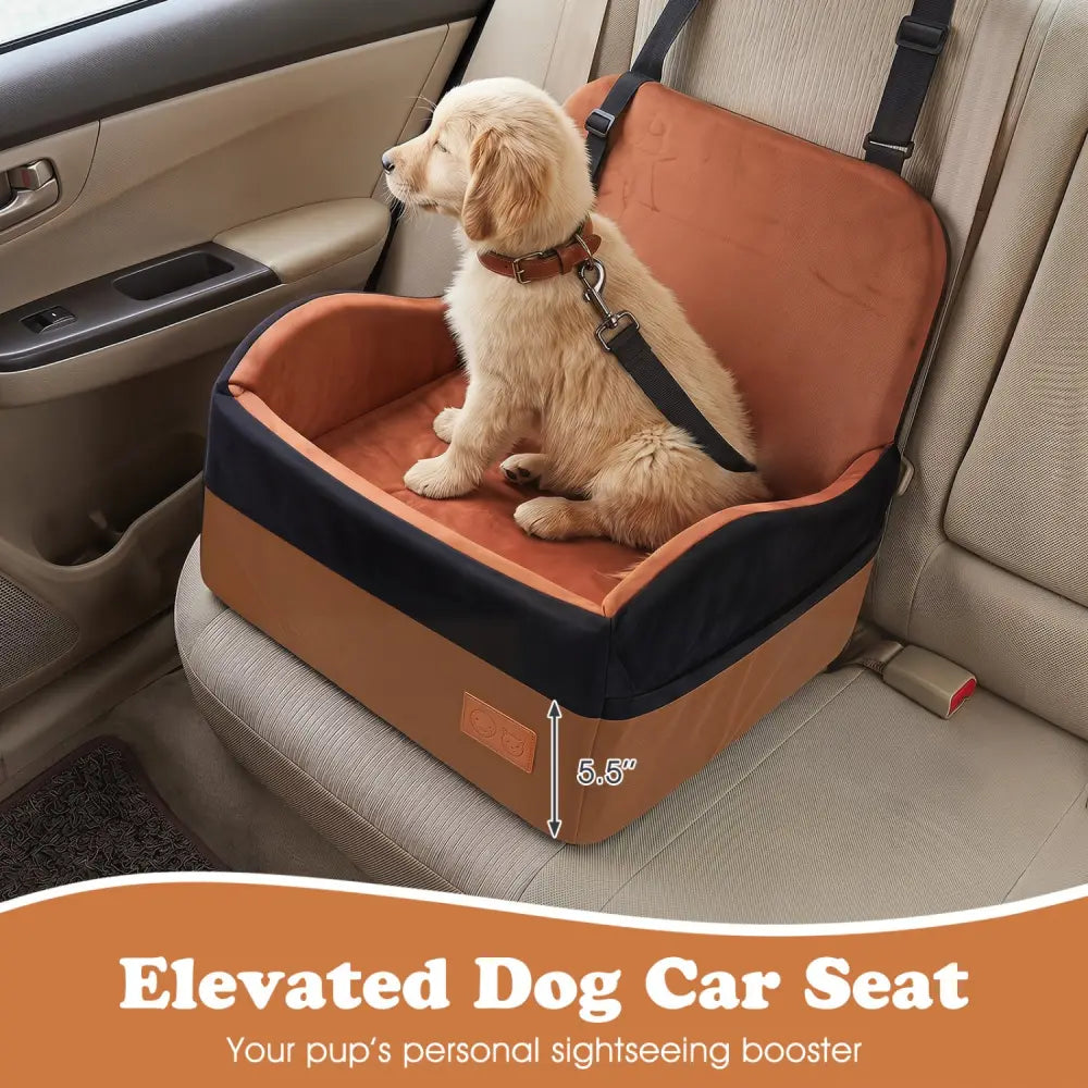 Detachable Dog Booster Car Seat Fits Front and Back Seat - Black & Red - Pets