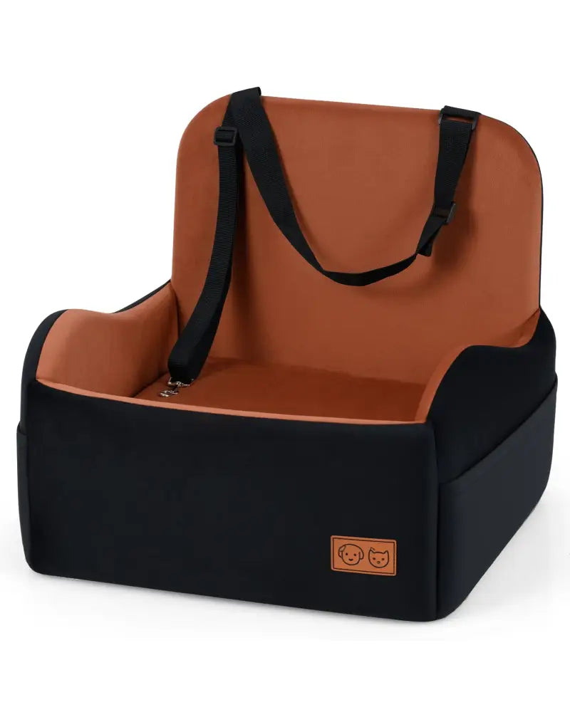 Detachable Dog Booster Car Seat Fits Front and Back Seat - Black & Red - Pets