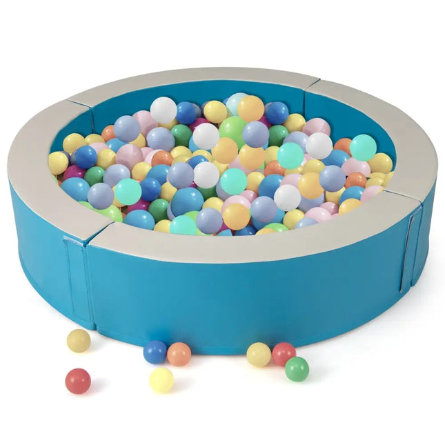 Detachable Foam Ball Pit with 50 Colorful Ocean Balls - Blue - Oasis Home Essentials