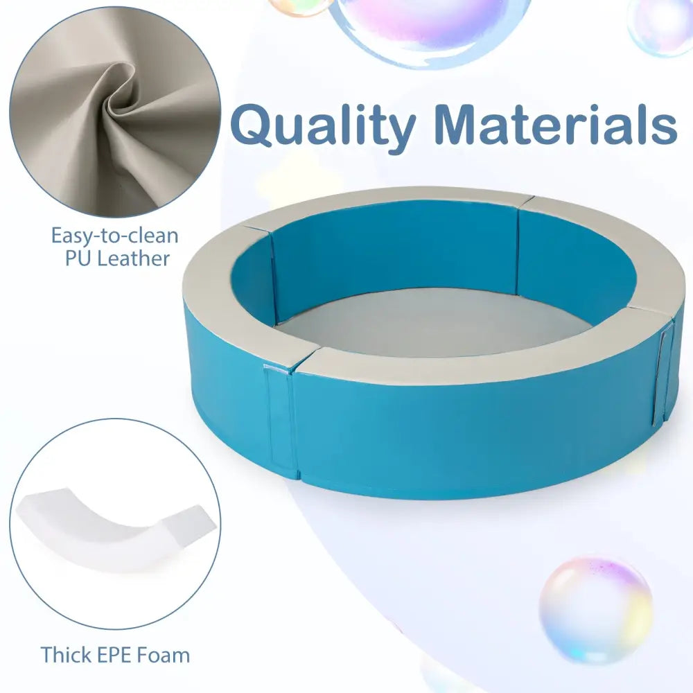 Detachable Foam Ball Pit with 50 Colorful Ocean Balls-Blue - Blue - Baby Playpen & Playards