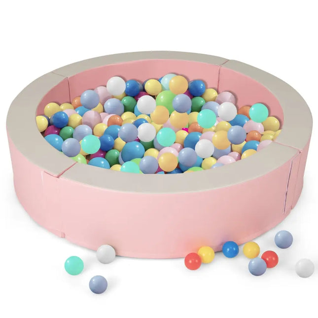 Detachable Foam Ball Pit with 50 Colorful Ocean Balls - Pink - Oasis Home Essentials