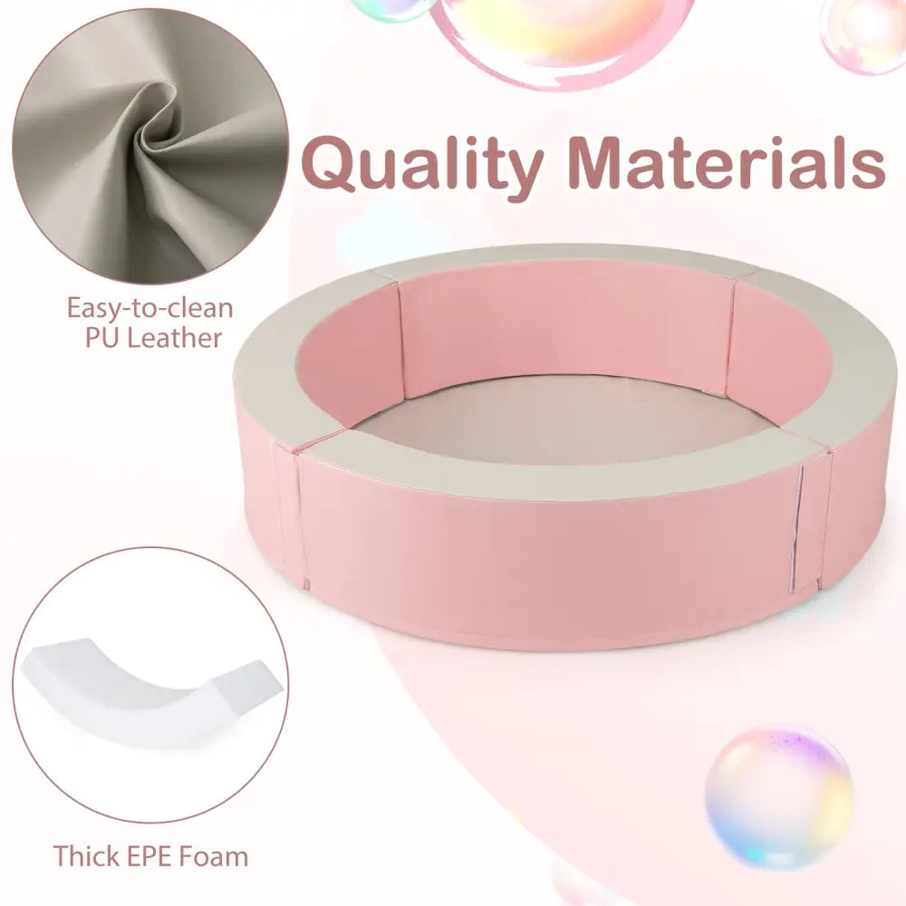 Detachable Foam Ball Pit with 50 Colorful Ocean Balls-Pink - Pink - Baby Playpen & Playards